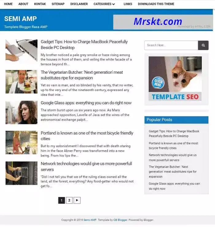Semi AMP Blogger Template